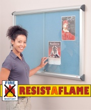 Shield Resist-A-Flame Showcase Sliding Door Notice Board